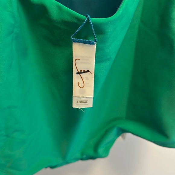 NWOT Seea Sano Cool Green blue one piece boy short surf swimsuit - Picture 9 of 13